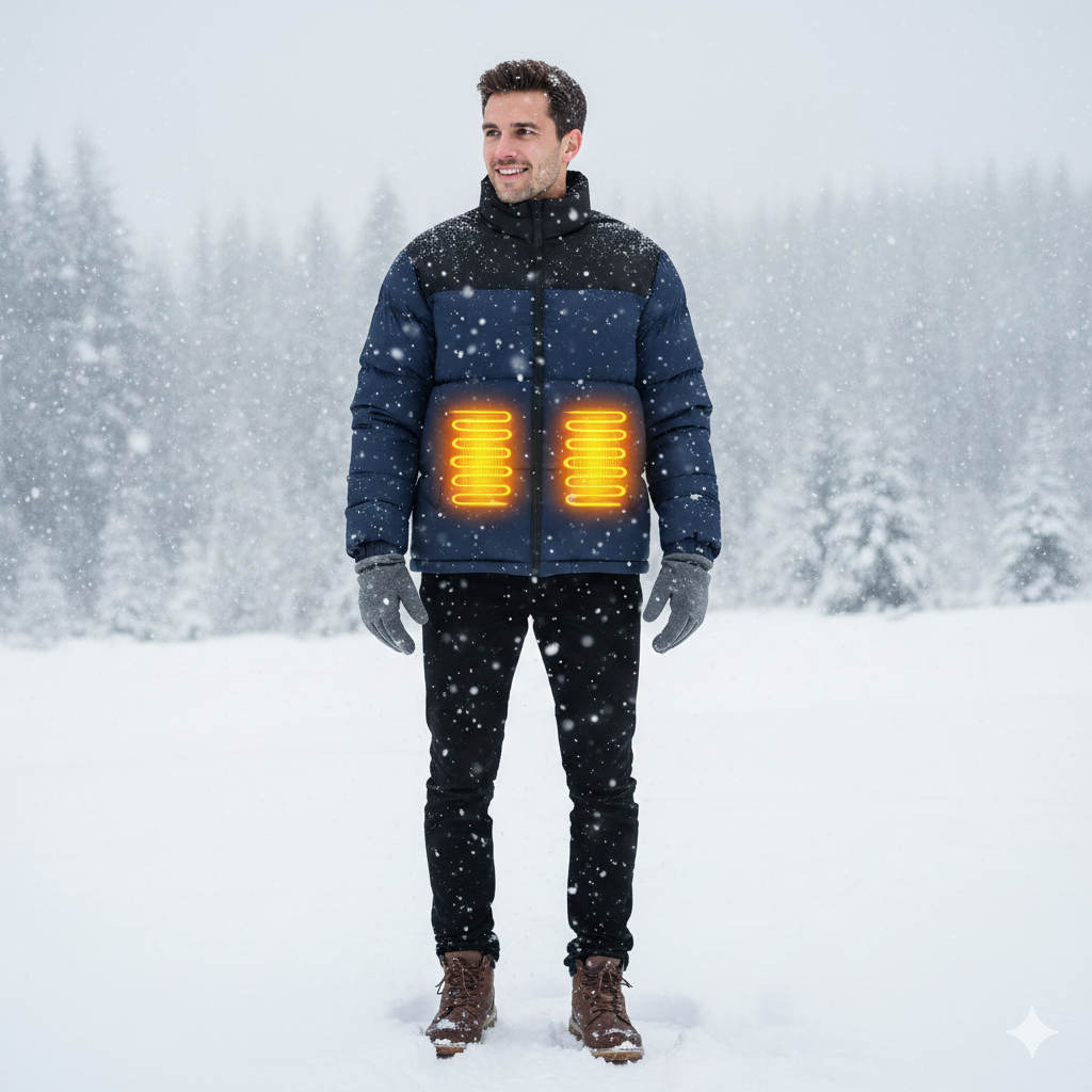 6 Heating Zones Smart Switch Electric USB Heated Cotton Jacket Control 3 Gear Adjustment   Winter Outdoor Sportswear Heated Coat