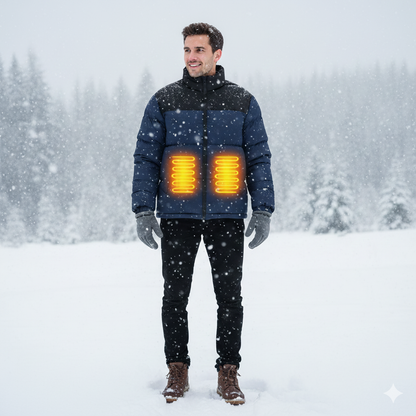 6 Heating Zones Smart Switch Electric USB Heated Cotton Jacket Control 3 Gear Adjustment   Winter Outdoor Sportswear Heated Coat