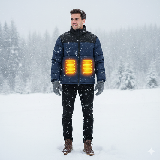 6 Heating Zones Smart Switch Electric USB Heated Cotton Jacket Control 3 Gear Adjustment   Winter Outdoor Sportswear Heated Coat