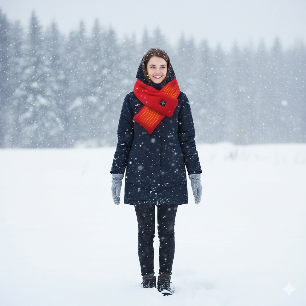 Electric Heating Scarf USB Charging Electric Heated Scarf Cold-Proof Thermal Neck Wrap Warmer Soft for Climbing Hiking Cycling