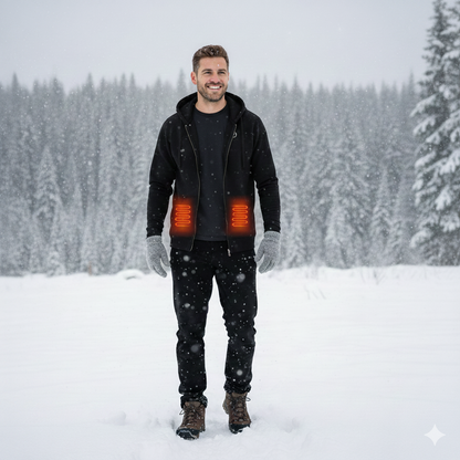 Men's Winter Hooded Heating Sweater Warm Heating Sweater Outdoor Casual Clothes Electric Heating Plus Size Sweatshirts For men